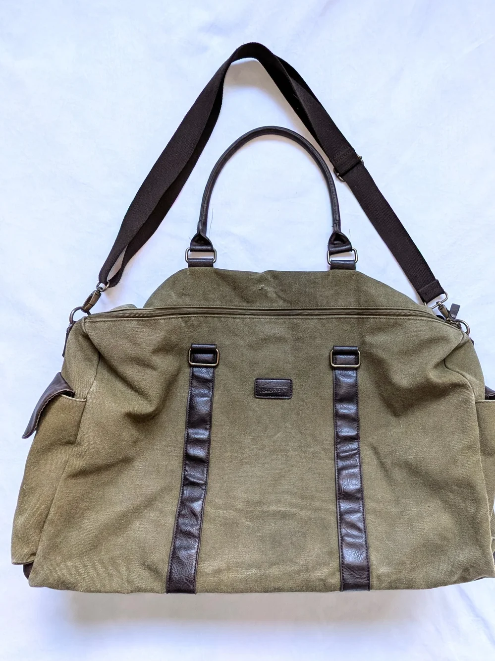 Portage Olive Green Canvas Weekender Duffel Bag
